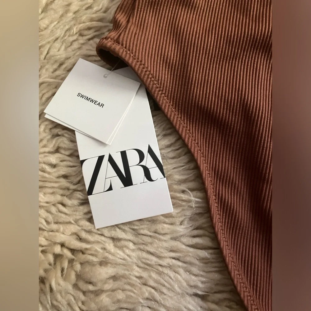 NWT Zara Ribbed One-Piece Swimsuit - Picture 5 of 5